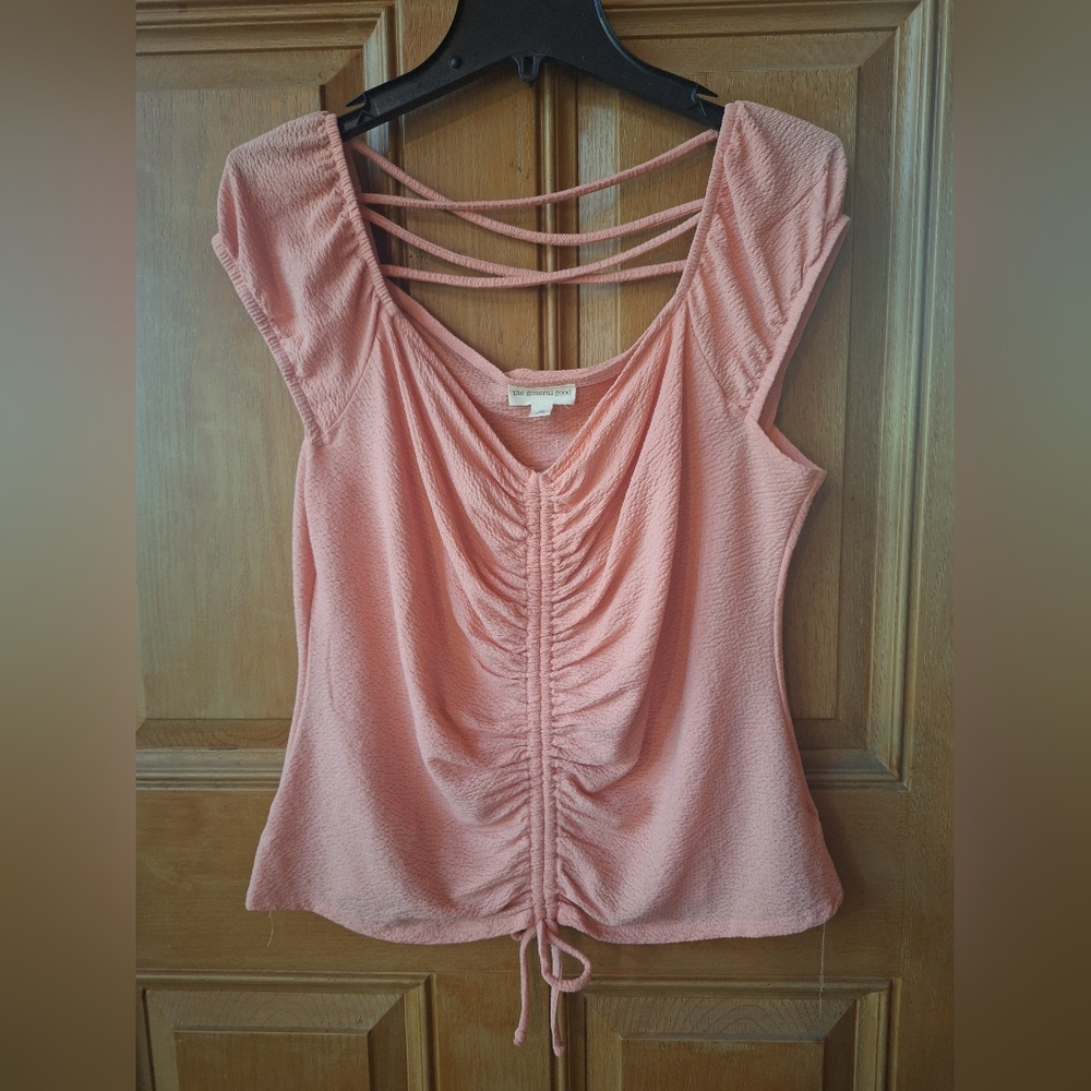Women's Peach Ruched Top By the general good XL